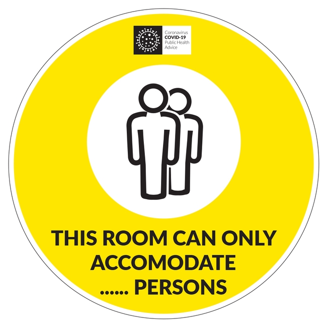 COVID-19 This Room Can Only Accommodate Persons Sticker